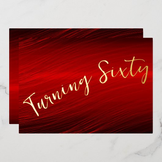 Invitation En Aluminium Anniversaire rouge posh (Recto/Verso)