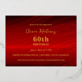 Invitation En Aluminium Anniversaire rouge posh (Verso)