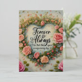 Invitation En Aluminium Anniversaire toujours Mariage (Debout devant)