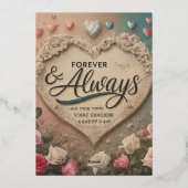 Invitation En Aluminium Anniversaire toujours Mariage (Verso)