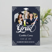 Invitation En Aluminium Annonce de Collage Photo de Diplômé (Debout devant)