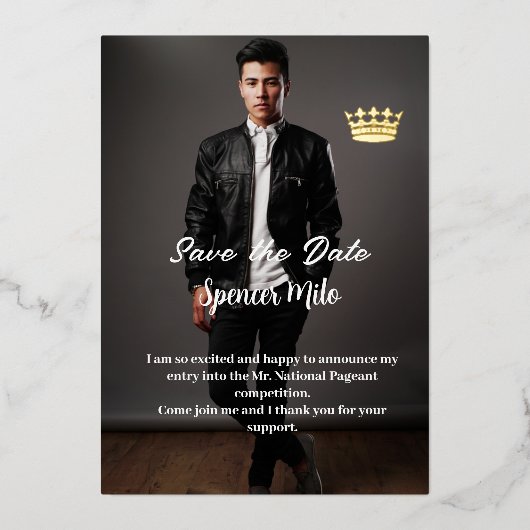 Invitation En Aluminium Annonce de Concours Masculin (Recto)