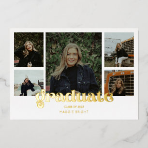 Invitation En Aluminium Annonce de diplômé 2023 multi photo  