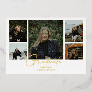 Invitation En Aluminium Annonce de diplômé 2023 multi photo  