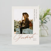 Invitation En Aluminium Annonce de diplômé avec photo et foil (Debout devant)