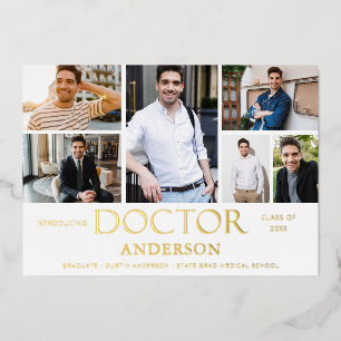 Invitation En Aluminium Annonce de diplôme en aluminium Doctor Name 6 Phot