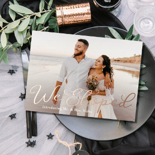 Invitation En Aluminium Annonce de Mariage Secret en Feuille d'Or