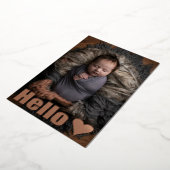 Invitation En Aluminium Annonce de naissance bébé photo en or rose Simple (Rotation)