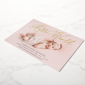 Invitation En Aluminium Annonce de naissance bébé photo Hello World en feu (Rotation)