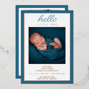Invitation En Aluminium Annonce de naissance de bébé avec deux photos "Bon