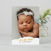 Invitation En Aluminium Annonce de naissance de nouveau-né avec verset de  (Debout devant)