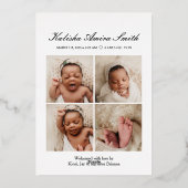 Invitation En Aluminium Annonce de naissance de nouveau-né avec verset de  (Verso)