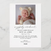 Invitation En Aluminium Annonce de naissance pour des vacances très joyeus (Verso)