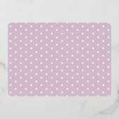 Invitation En Aluminium Annonce de naissance simplement chic pois lilas (Verso)