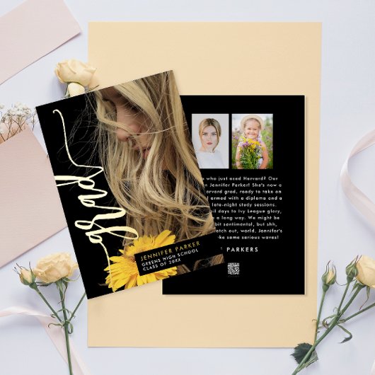 Invitation En Aluminium Annonce de photo de diplômé simple et élégante mod