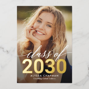 Invitation En Aluminium Annonce de photo de fin d'études en papier d'alu a