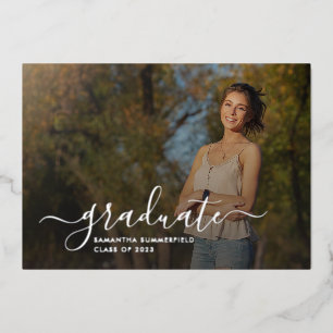 Invitation En Aluminium Annonce de photo de remise de diplôme 2024 écritur