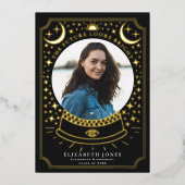 Invitation En Aluminium Annonce de photo de remise de diplôme Boule de cri (Recto)