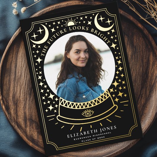 Invitation En Aluminium Annonce de photo de remise de diplôme Boule de cri