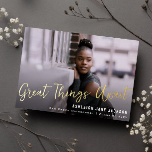 Invitation En Aluminium Annonce de photo de remise de diplôme de script si