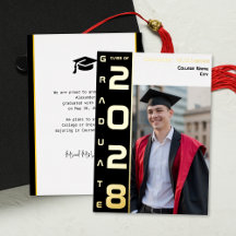 Annonce de photo de remise de diplôme noir jaune à