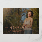 Invitation En Aluminium Annonce de photos de promo diplômés 2025 Script (Recto)