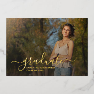 Invitation En Aluminium Annonce de photos de script de remise de diplômes 