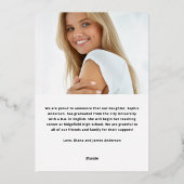 Invitation En Aluminium Annonce de remise de diplôme avec papier doré | Di (Verso)