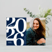 Invitation En Aluminium Annonce de remise des diplômes de la Navy en argen (Debout devant)