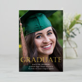 Invitation En Aluminium Annonces d'or - Diplômé - Photo Foil (Debout devant)