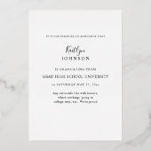 Invitation En Aluminium Annonces d'or - Diplômé - Photo Foil (Verso)