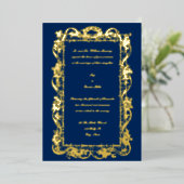 Invitation En Aluminium Antique 1778 Baroque Rococo Fleurs Guirlande Maria (Debout devant)