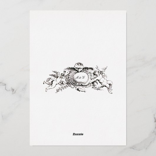 Invitation En Aluminium Antique 1778 Baroque Rococo Fleurs Guirlande Maria (Verso)