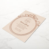 Invitation En Aluminium Antique Ribbon Bow Victorian Frame Fête des mariée (Rotation)