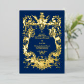 Invitation En Aluminium Antique Rococo Cartouche baroque 1745 (Debout devant)