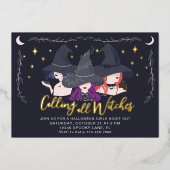 Invitation En Aluminium Appel à toutes les sorcières Filles la nuit Fête d (Recto)