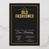 Invitation En Aluminium Appelez-moi Cocktail à l'ancienne mode Anniversair (Recto)