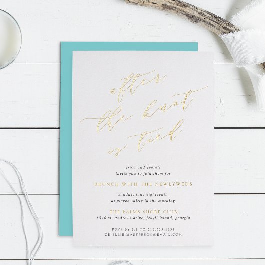 Invitation En Aluminium Après le noeud est lié | Brunch Mariage
