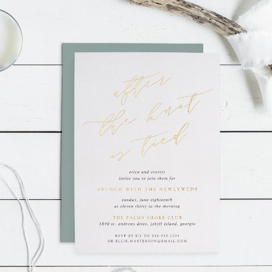 Invitation En Aluminium Après le noeud est lié | Brunch Mariage