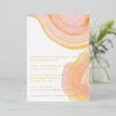 Invitation En Aluminium Aquarelle Abstraite Paint Swirl Douche Or (Debout devant)