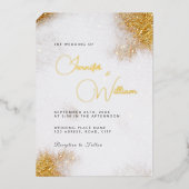 Invitation En Aluminium Aquarelle Abstraite Parties scintillant or luxe él (Recto)