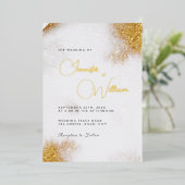 Invitation En Aluminium Aquarelle Abstraite Parties scintillant or luxe él (Debout devant)