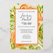 Invitation En Aluminium Aquarelle Abstraite Roses orange (Recto)