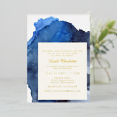 Invitation En Aluminium Aquarelle Abstraite tendance Bat mitzvah or (Debout devant)