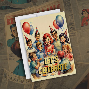 Invitation En Aluminium Aquarelle amusante bande dessinée scène d'annivers