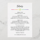 Invitation En Aluminium Aquarelle arc-en-ciel LGBT 2 en 1 Mariage (Verso)