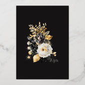Invitation En Aluminium Aquarelle Black Gold Floral Mariage (Verso)