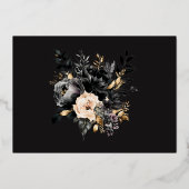 Invitation En Aluminium Aquarelle Black Gold Floral Mariage (Verso)