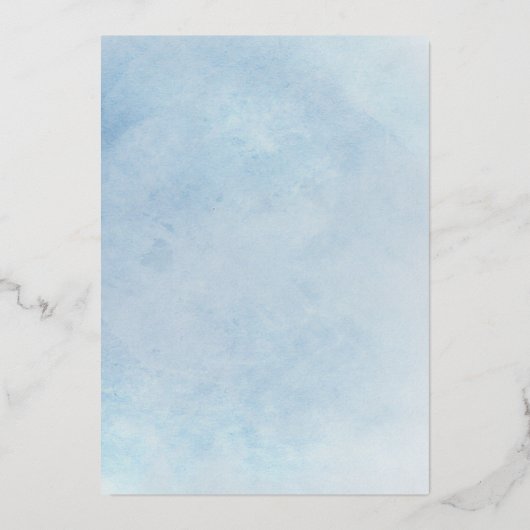 Invitation En Aluminium aquarelle blanc or croix Baptême (Verso)