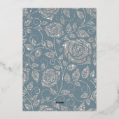 Invitation En Aluminium Aquarelle bleu Dusty Parties scintillant argent Ar (Verso)